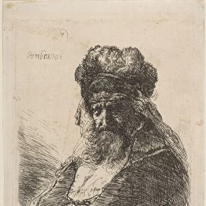 The Old Bearded Man in a High Fur Cap, with Eyes Closed, ca. 1635