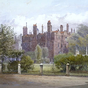 Old Buildings and gardens, Lincolns Inn, London, 1879. Artist: John Crowther
