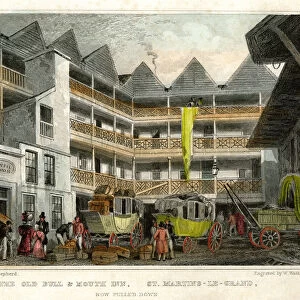 The old Bull and Mouth Inn, St Martins le Grand, City of London, 1831. Artist: W Watkins