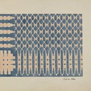 Old Colonial Handwoven Bedspread, c. 1940. Creator: Pearl Gibbo