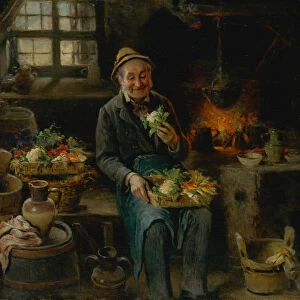 Old Man in the Kitchen, 1875. Creator: Kern, Hermann (1838-1912)