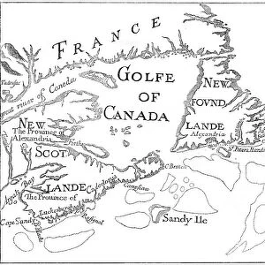 Old map of Acadia, 17th century (c1880)