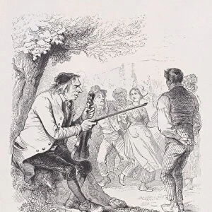 The Old Minstrel from The Complete Works of Beranger, 1836. Creator: John Thompson