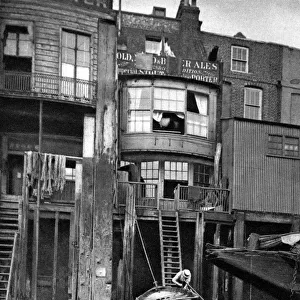 Old pub on the River Thames, London, 1926-1927