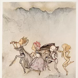 Each one, tripping on his toe, will be here with mop and mow, illustration from The Tempest