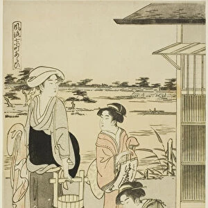 Ono no Komachi Washing the Copybook, from the series The Fashionable... about 1788. Creator: Hosoda Eishi