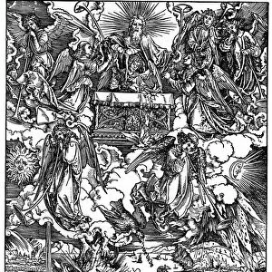 The Opening of the Seventh Seal, The Seven Angels with the trumpets, 1498, (1936). Artist: Albrecht Durer