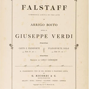 Opera Falstaff: first edition of the original version, 1893