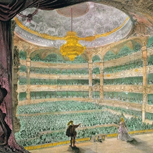 Opera of Paris, built between 1862-1875 by Charles Garnier, engraving depicting the