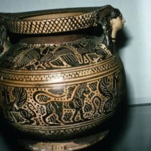 Orientalising Vase with Harpy, Sphinx and Lion, c6th century BC
