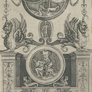 Ornament Panel, dated 1521. Creator: Attributed to Agostino Veneziano