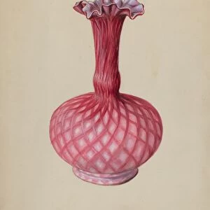 Ornamental Ruby Vase, c. 1936. Creator: Robert Stewart