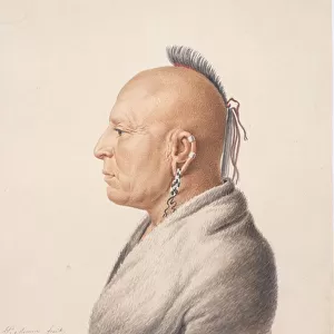 Osage Warrior, 1805-7. Creator: Charles Balthazar Julien Fevret de Saint-Memin