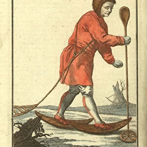 Ostyak on a stoat hunt, 1799. Artist: Georgi, Johann Gottlieb (1729-1802)