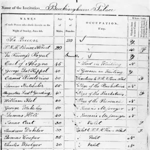 Page of Buckingham Palace Census Return for 1841