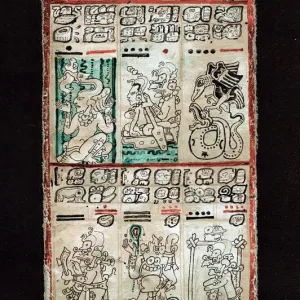 Page from the Dresden Codex, Maya manuscript