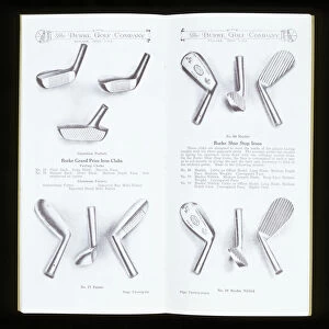 Page from a golf equipment catalogue, c1920-c1960