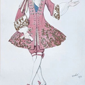 Page de la princesse. Costume design for the ballet Sleeping Beauty by P. Tchaikovsky, 1916. Artist: Bakst, Leon (1866-1924)