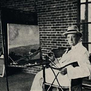 Painter in Oils - Churchill as an Artist, c1920s, (1945). Creator: Unknown