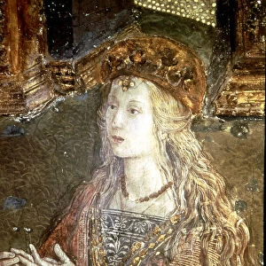 Detail of painting Cesare and Lucrezia Borgia Lucrezia Borgia (1480-1519), Duchess of Ferrara