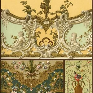 Painting, leather tapestry, stucco ornaments, France and Germany, 17th and 18th centuries, (1898)