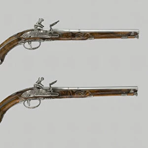 Pair of Flintlock Holster Pistols, Italy, c. 1680 / 90. Creator: Vicenzo Cominazzo