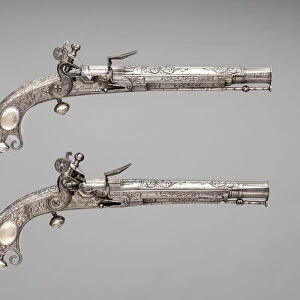 Pair of Flintlock Pistols, Scottish, Doune, ca. 1750-70. Creator: Alexander Campbell