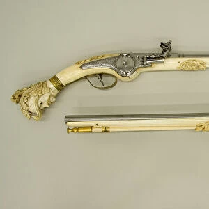 Pair of Wheellock Pistols, Dutch, Mstricht, ca. 1655-65. Creator: Unknown