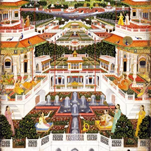 A Palace Complex with Harem Gardens, ca 1764-1765. Artist: Indian Art