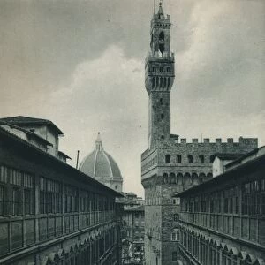 The Palazzo Vecchio from the Uffizi Gallery, Florence, Italy, 1927. Artist: Eugen Poppel