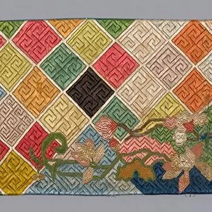 Panel (Furnishing Fabric), China, Qing dynasty (1644-1911), 1875 / 1900. Creator: Unknown