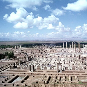 Panorama of the ruins of Persepolis, Iran
