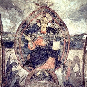 Pantocrator in the central dome of the Church of San Vincente de Cardona (Barcelona)