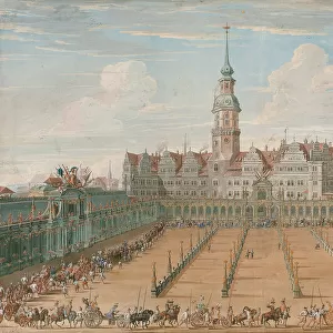 Parade of the Ladies Ring Races on Juny 6, 1709 in Dresden, 1710. Artist: Fritzsche, C. H. (active 18th century)