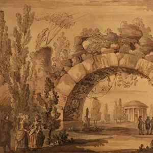 Park Landscape With An Arch, 1800s