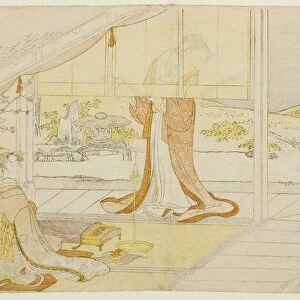 Parody of a scene from "The Pillow Book", Japan, c. 1793 / 97