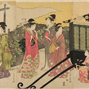 Parody of the Yugao Chapter of the Tale of Genji, c. 1795 / 97. Creator: Chokosai Eisho