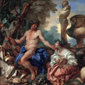 Pastoral scene. Faun and Shepherdess, 1650s. Artist: Giovanni Benedetto Castiglione