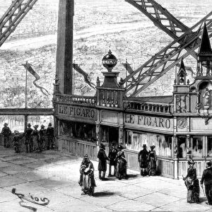 The pavilion of the Figaro, on the second storey of the Eiffel Tower, Paris, 1889