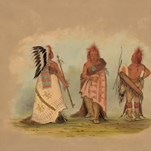 A Pawnee Chief with Two Warriors, 1861 / 1869. Creator: George Catlin