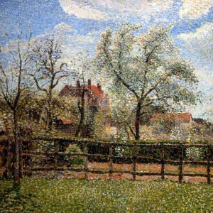 Pear Trees and Flowers at Eragny, Morning, 1886. Artist: Camille Pissarro