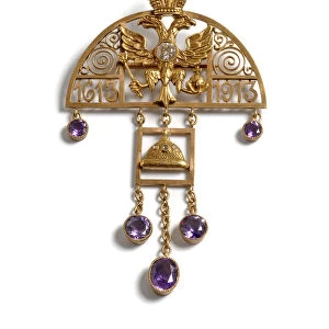 Pendant to the 300th Anniversary of the Romanov Dynasty, 1913. Artist: Holmstrom, Albert, (Faberge manufacture) (1876-1925)
