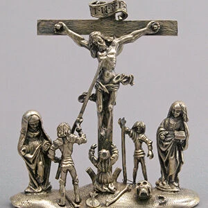 Pendant with the Crucifixion and Attendant Figures, German, ca. 1520. Creator: Unknown