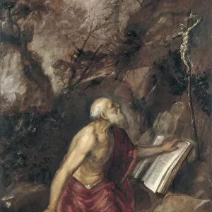 The penitent Saint Jerome. Artist: Titian (1488-1576)