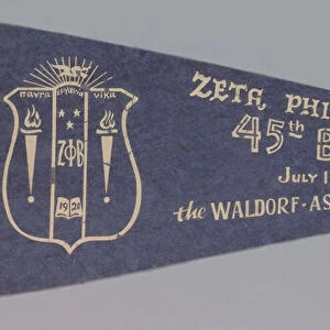 Pennant for the Zeta Phi Beta sorority's 45th Boule, 1965. Creator: Unknown