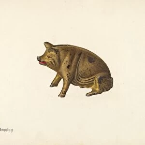 Penny Bank: Pig, c. 1941. Creator: Charles Henning