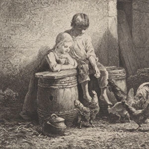 Petits, petits!!, 1864. Creator: Charles Emile Jacque
