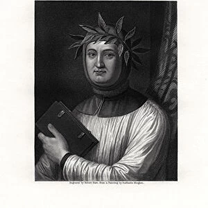 Petrarch, Italian scholar, poet, and early humanist, 19th century. Artist: Robert Hart