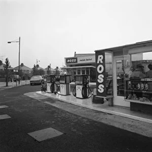 A petrol station forecourt, Grimsby, Lincolnshire, 1965. Artist: Michael Walters