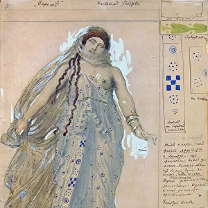 Phaedra. Costume design for the drama Hippolytus by Euripides, 1902. Artist: Bakst, Leon (1866-1924)